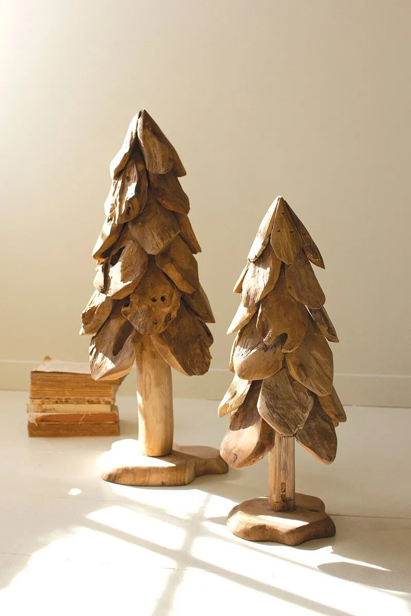 Small Rustic Teak Wood Driftwood Style Christmas Tree - Woodwaves