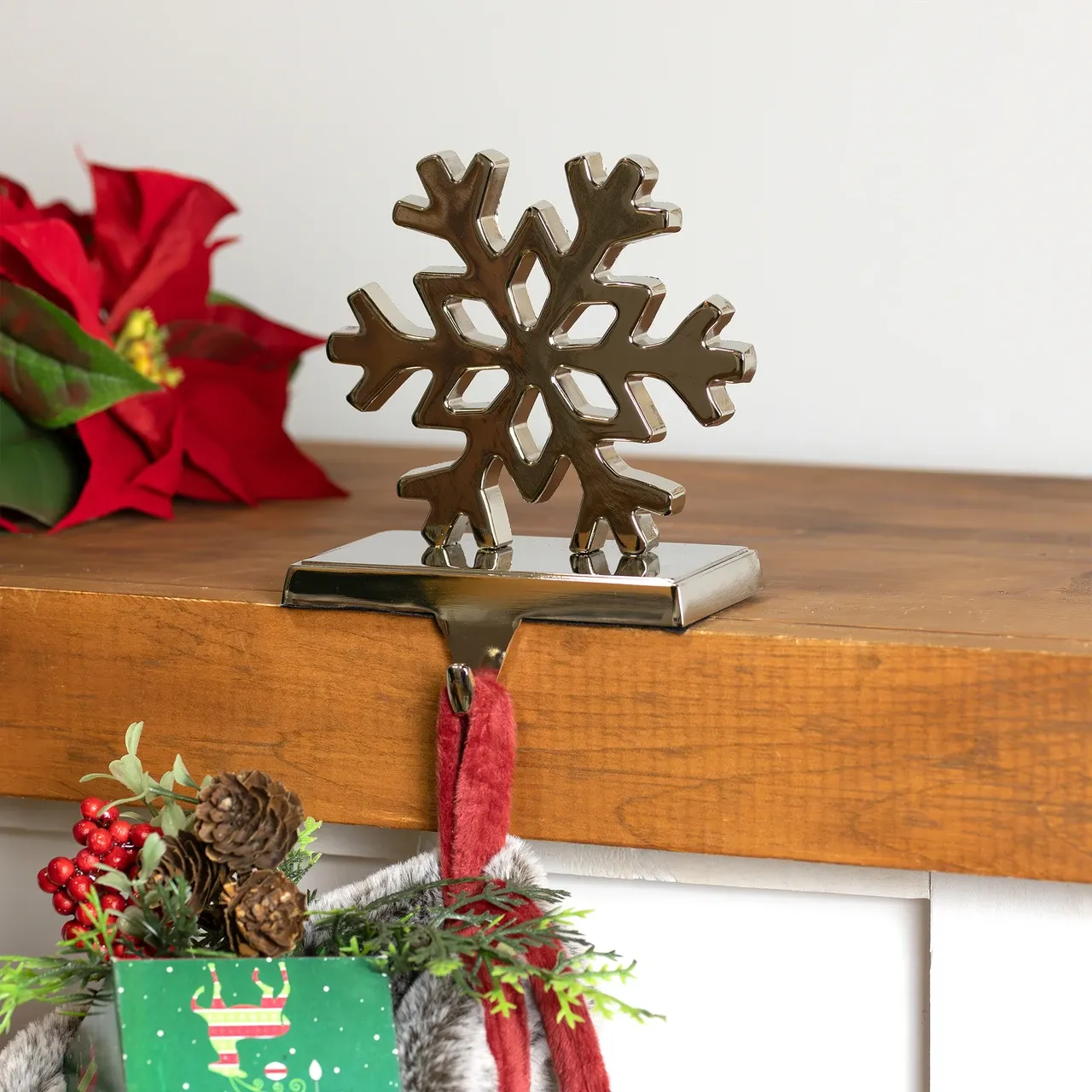 Snowflake Metal Christmas Stocking Holder - 5' | Christmas