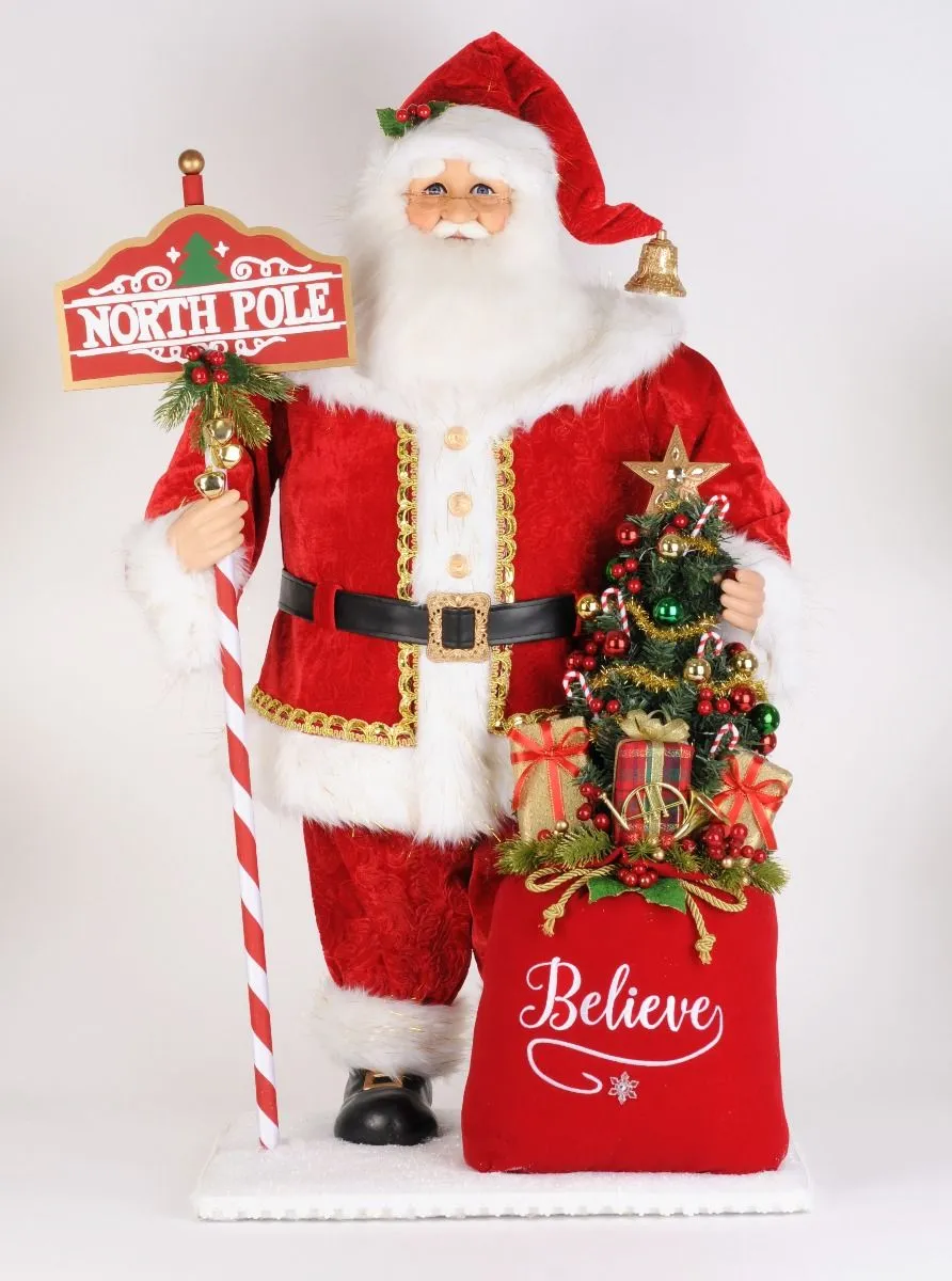 Sold out Karen Didion Lighted North Pole Christmas Santa 40 inches tall