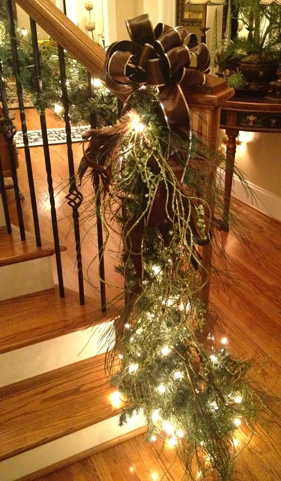 Southern 'n Sassy: Christmas Garland On the Stairs