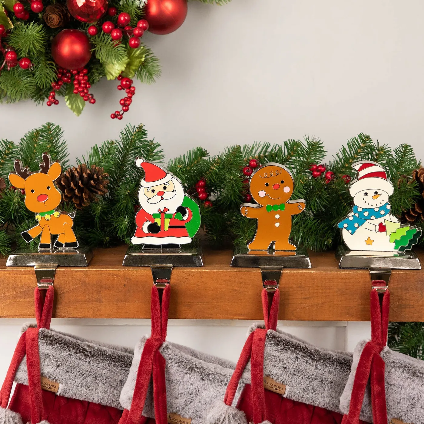 Stocking Stand Holiday Metal Christmas Stockings Hangers Fridja Christmas Stocking Holder, Metal Xmas Tree Elks Snowflake