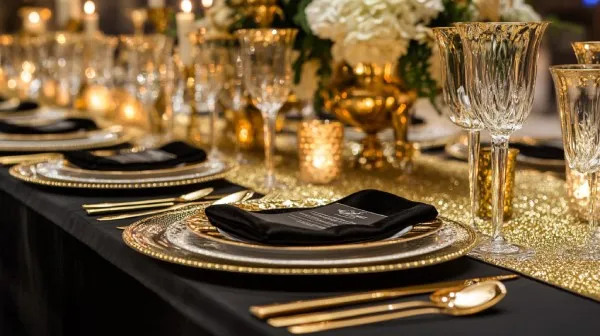 Super Elegant Black and Gold Themed Décor Ideas | eFavormart