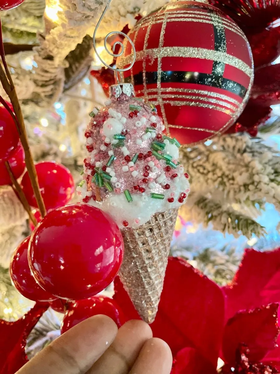 Sweet Sprinkles Ice Cream & Cupcake Ornaments - Holiday Decor ( Pack Of 6  Mix Ornaments)