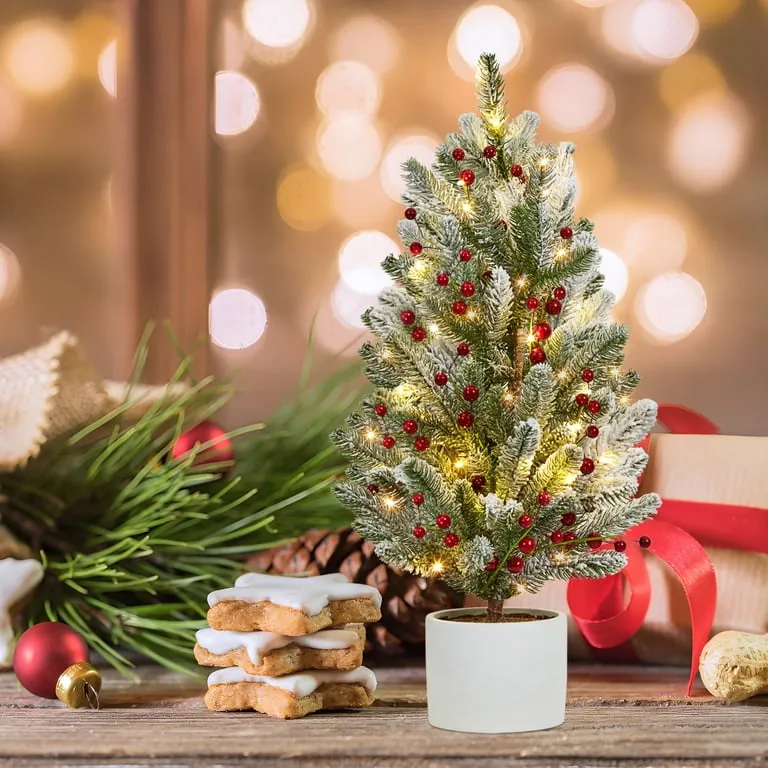 Tabletop Christmas Prelit Christmas Tree Ft Prelit Tabletop Mini Christmas  Tree With 50 Led,Small Frosted