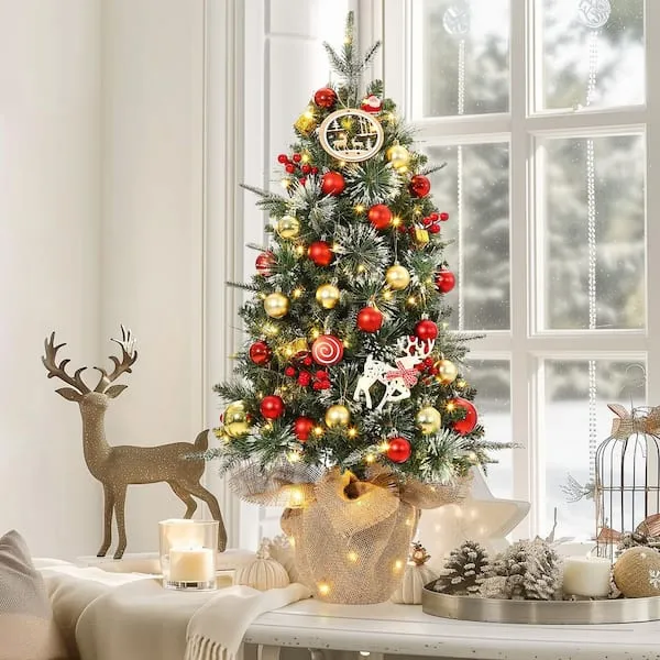 Tabletop Decorations Clear Decorated Tree Christmas Trees Tabletop  Christmas Tree, Pre-Lit Artificial Christmas Tree 78 Lights Red Berries For  Christmas Decorations 1-Piece HDxsqPHO_0WIHZVDD The Hom