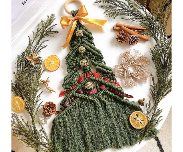 Taiwan Romantic woven Christmas tree ornaments Macrame Flow / E-Weave -  Pinkoi