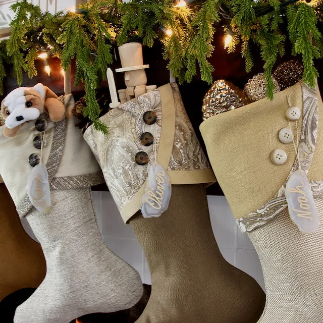 Texture and Gold | Handmade Christmas Stockings – The Sunday Studio