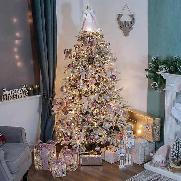 The Christmas Workshop 71109 Angel Tree Topper With Pink and White Dress