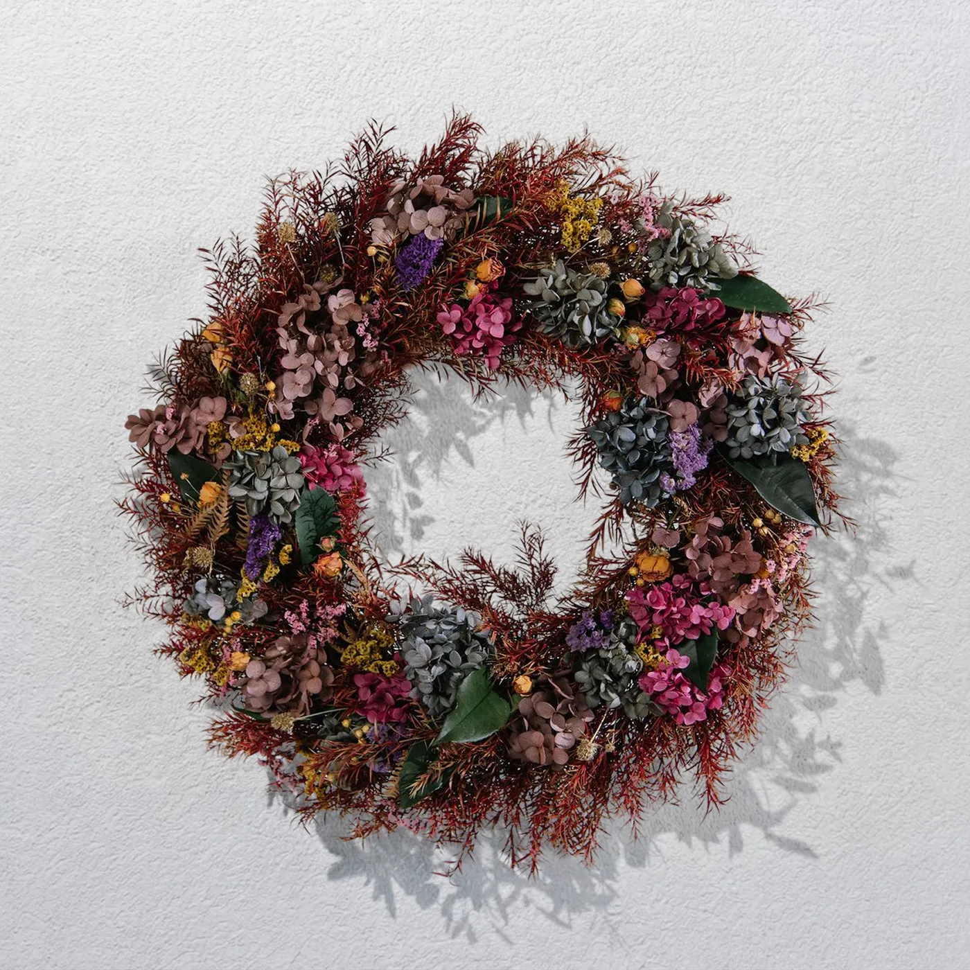 The Dusk | Dried Hydrangea Botanical Wreath–Post & Porch