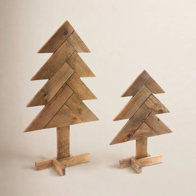 The Holiday Aisle® Graubert 2-Piece Wooden Tabletop Tree Set | Birch Lane