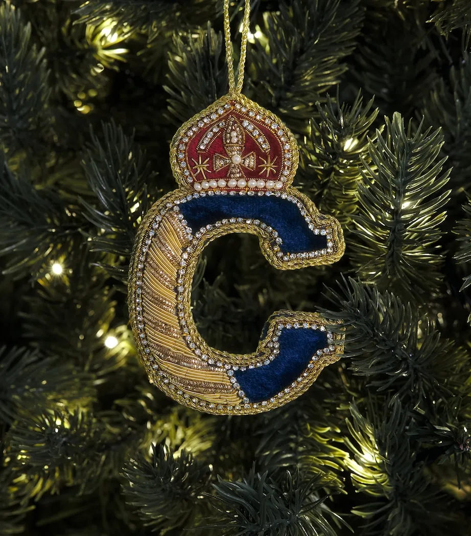 Tinker Tailor Velvet Crystal Letter C Tree Decoration | Harrods US