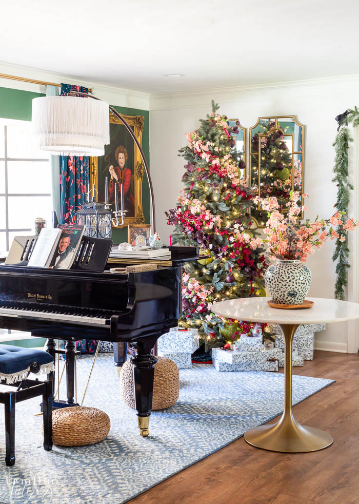 Traditional Christmas Decorating with Colorful Global Accents and Greenery -