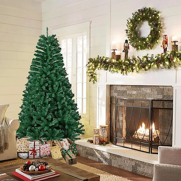 Traditional Christmas Tree 6FT - Artificial Pine Tree With 850 Branches &  Metal Stand