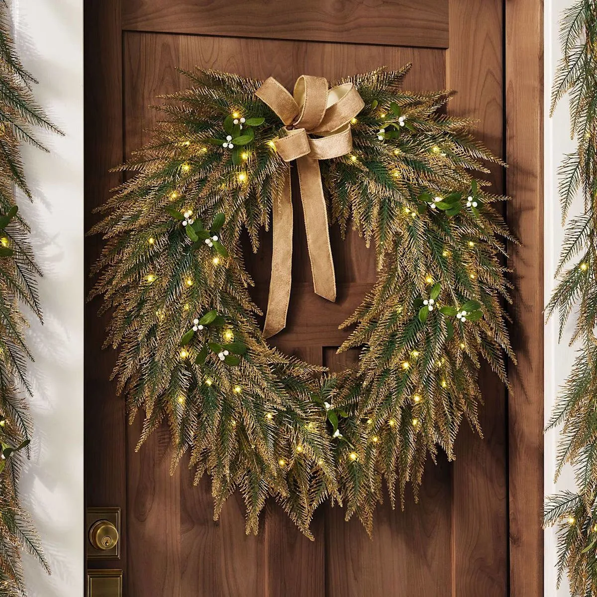 Transform Your Front Door With Sam's Club's $50 Pre-Lit Cypress Wreath