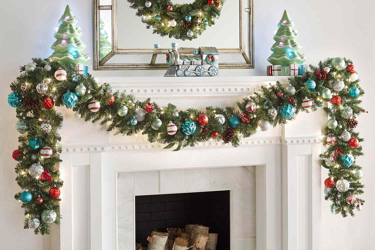 Tree Martha Stewart Christmas Garland Holiday Frost Martha Stewart Living The Home Depot