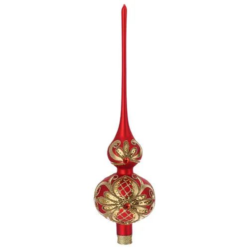 Tree Topper glittery red and gold, matte base | online sales on HOLYART.com