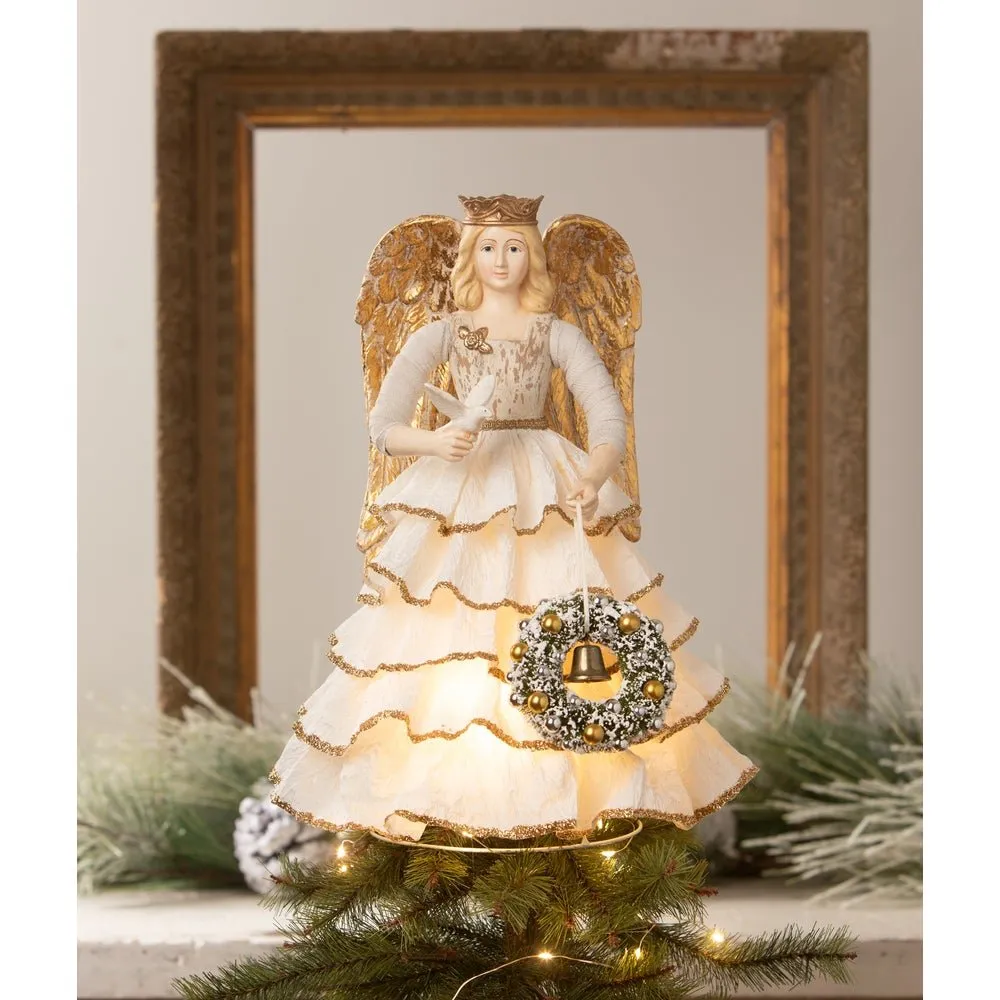 Tree Topper Poinsettia Angel Bethany Lowe Christmas Santos Angel With Paper  Skirt TD4183 – The Primitive Pineapple Collection
