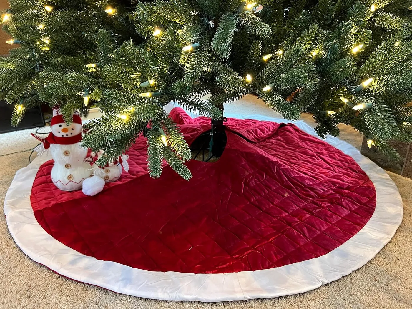 Velvet Quilted Christmas Tree Skirt | Classic Xmas Haiti | Ubuy