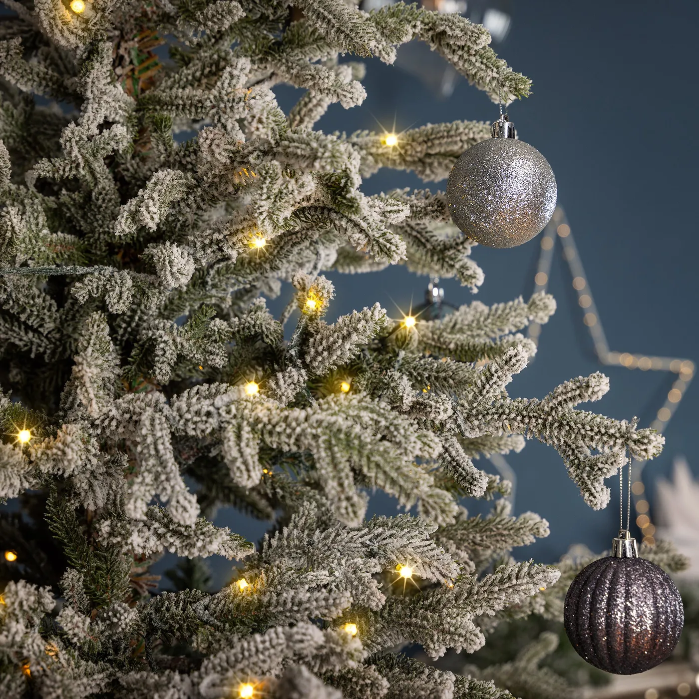 Verbier Fir Flocked Artificial Christmas Tree | 6ft–8ft | Christow