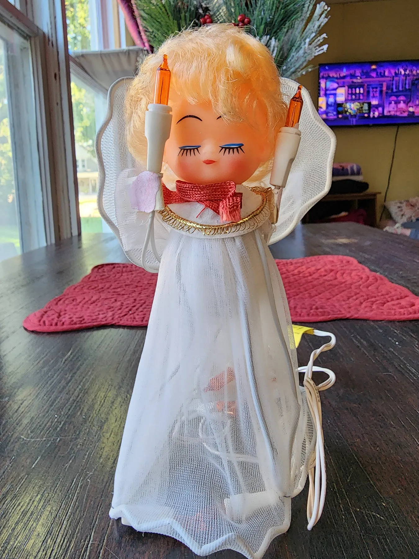 Vintage 1960s Christmas Angel Tree Topper with Blonde Curly Hair 8' Li –  Treasures & Tomes