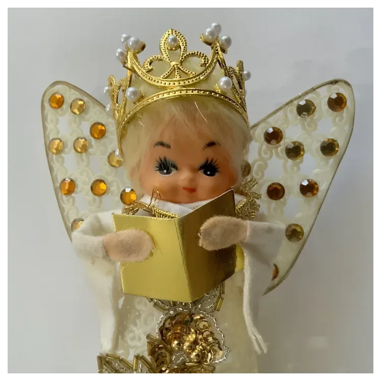 Vintage Christmas Angel Tree Topper Enhanced Design OOAK. For Sale at Ruby  Lane