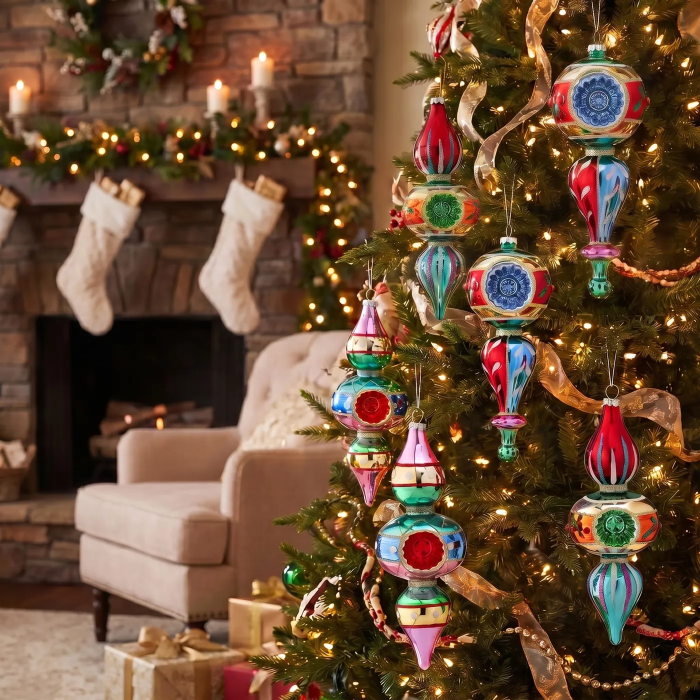 Vintage Christmas Decorations Glass Christmas Finials Seenelling Pcs Burgundy  Christmas Glass Finial Ornaments For Xmas Tree