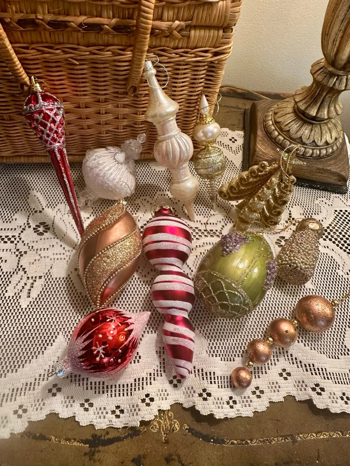 Vintage Christmas Ornament lot of 11- each is stunning & unique