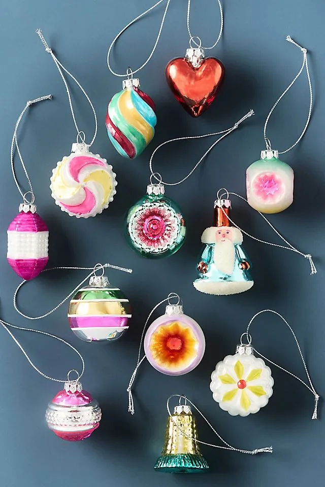 Vintage Milky Mini Glass Ornaments, Set of 12 | AnthroHome