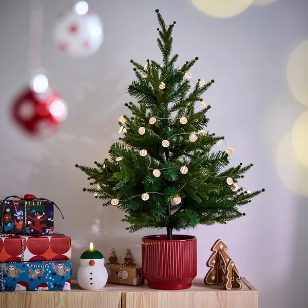 VINTERFINT 6 Inch Artificial Potted Christmas Tree | Indoor Outdoor | Needle-Free | IKEA