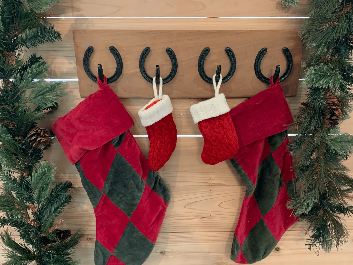 Wall Christmas Stocking Hangers Christmas Stocking Holders For Mantle Set 4,Upgrade Non-Slip Fireplace Stocking