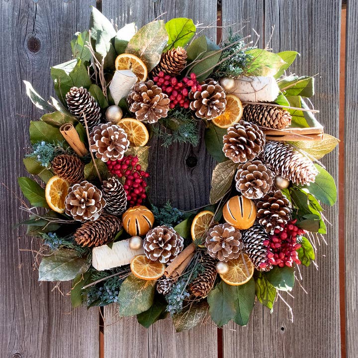 Wholesale Cinnamon Orange & Pinecone Wreath for your store - Faire