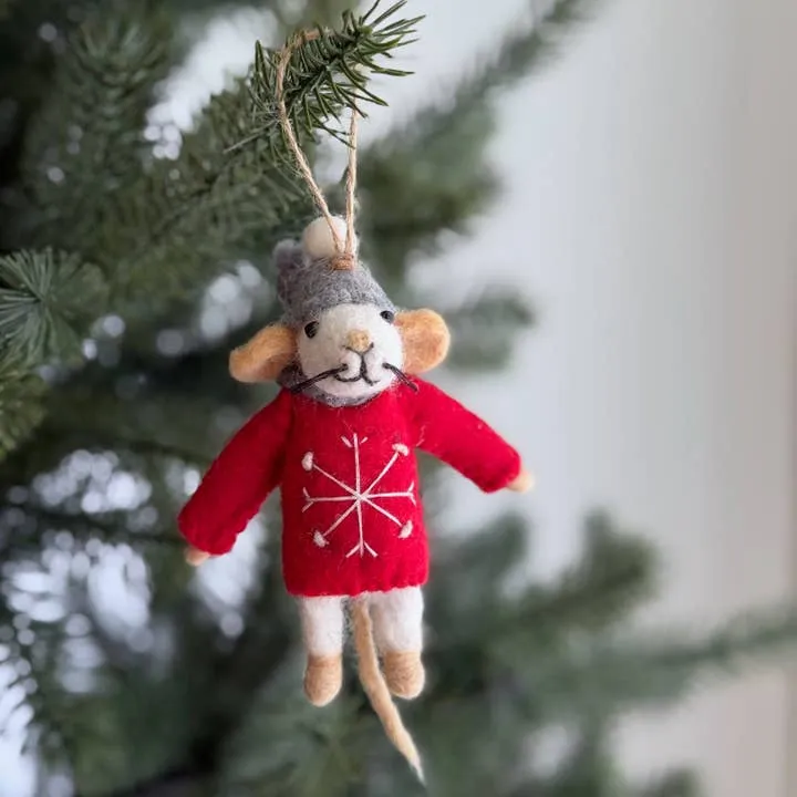 Wholesale Felt Mouse in Sweater Christmas Ornament (Assorted Colors) for  your store - Faire
