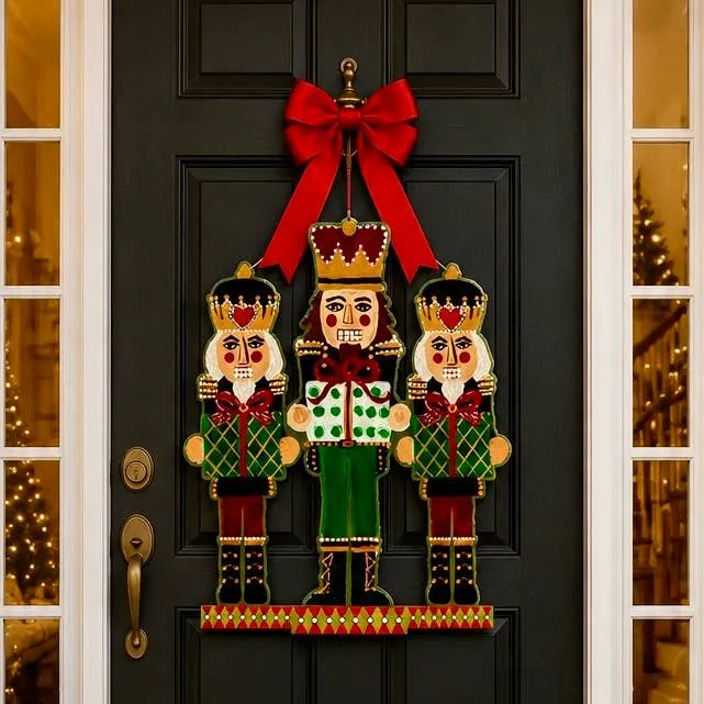 Wholesale LARGE Designer Nutcracker Trio Door Hanger for your store - Faire