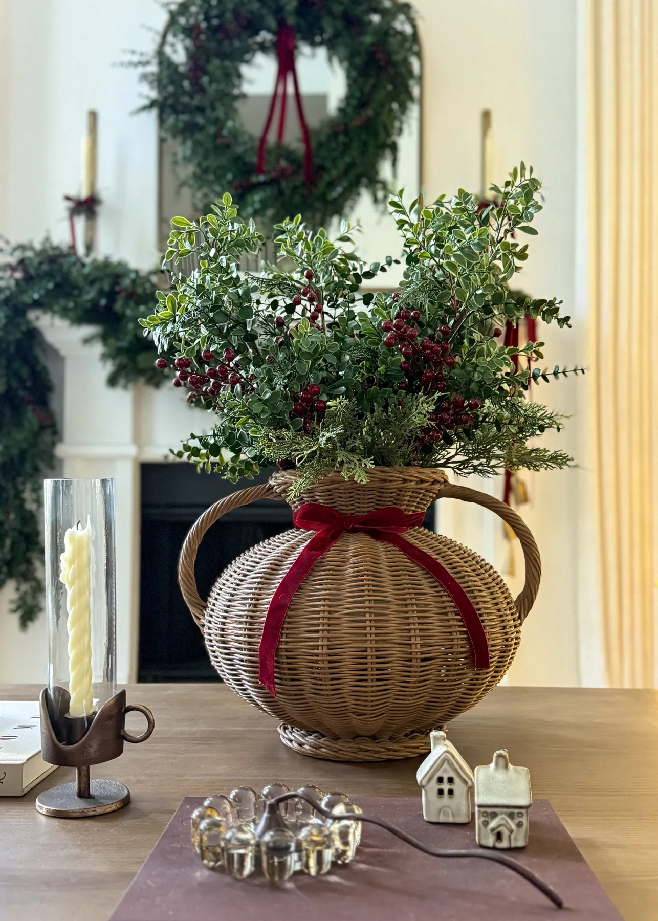 Winter Pine and Eucalyptus Branch | Fake Holiday Greens | Afloral