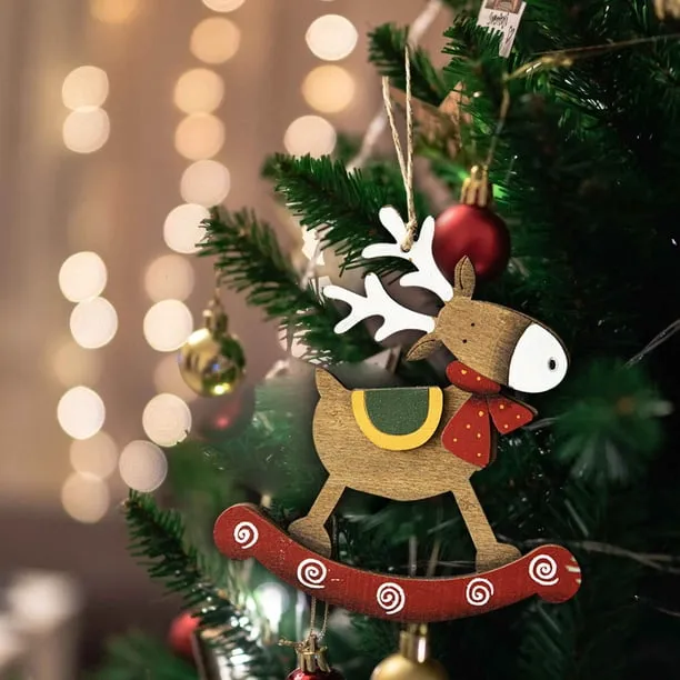 Wood Fun Christmas Ornaments Fridja Christmas Tree Decorations Fun Hanging  Ornaments Clearance Christmas Decorations Retro Christmas Wooden Painted  Reindeer Pendant Christmas Tree Ornaments Scene ..