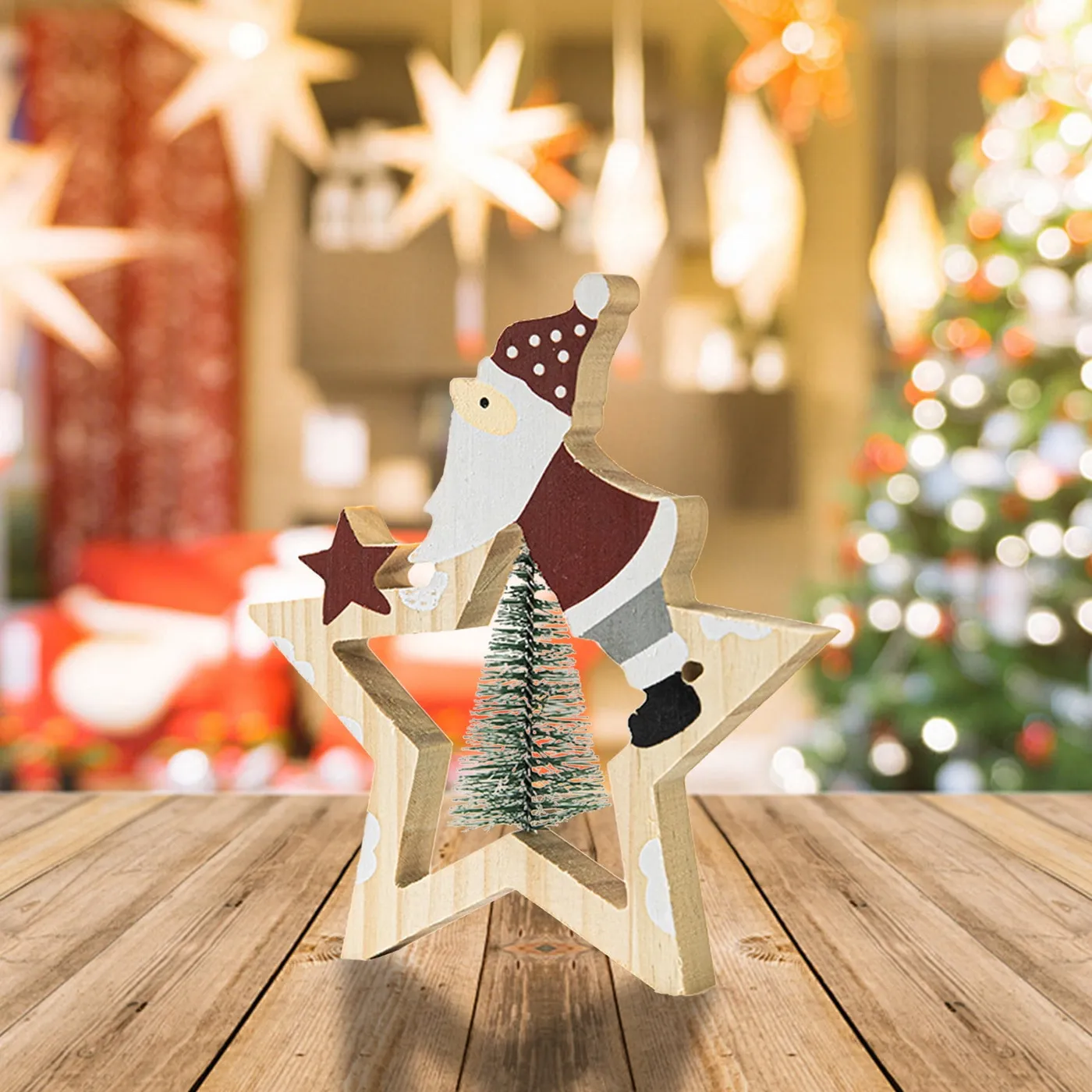Wooden Christmas Decorations Natural Log Ornaments | Holiday Tree Mantel Fireplace Decor | Wood Craft Santa Claus Sled | Handmade Winter Home Decoration - Walmart.ca