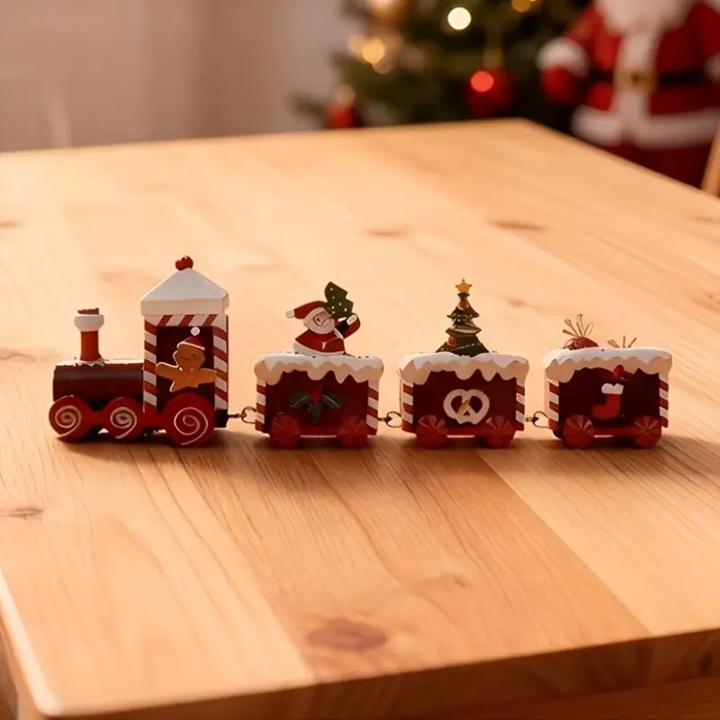 wooden christmas train decor santa reindeer - Temu Mauritius