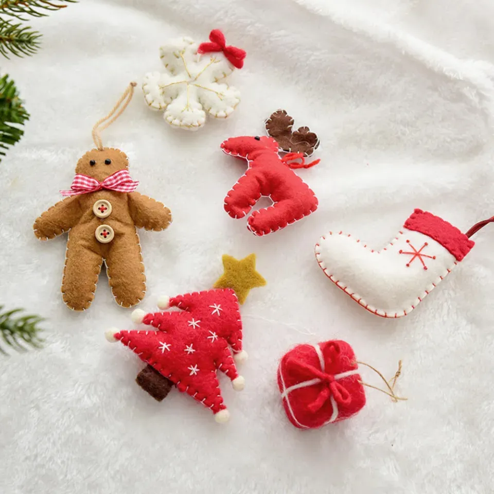 Wool Felt Christmas Socks Holiday Home Decor Ideas Small Pendant Ornaments Wool  Felt Christmas DIY Christmas Decorations | Daraz.com.bd