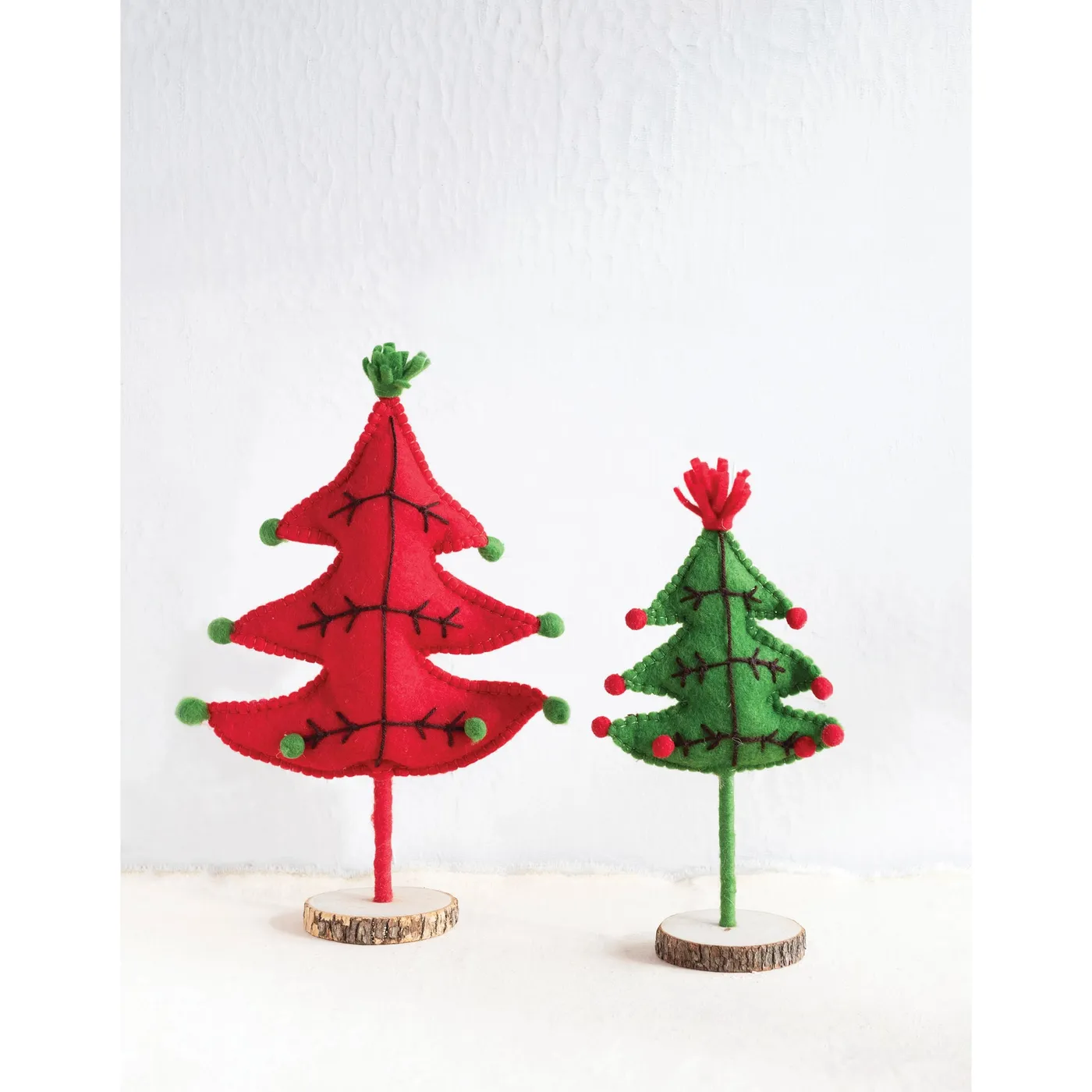 Wool Felt Trees w/ Pom Poms – Mint Juleps Shop