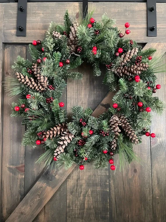 Wreath 24” Spring Garden Wreath w/Twig Base | Nearly Natural